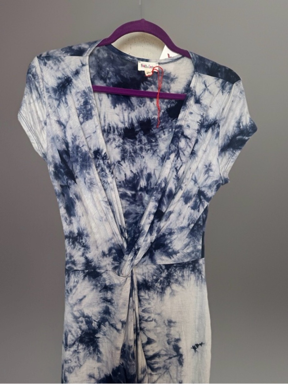 Blue Tie Dye Wrap Style Swimsuit Beach Coverup Maxi Sz M NWT